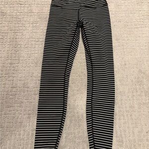 lululemon athletica Kids Black and White Striped Leggings